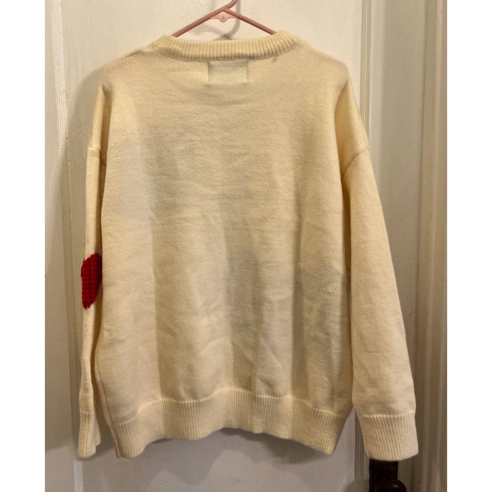Nwt Aelfric Eden White Red Love Heart Pullover Sweater Top Men’s Size Small — image 8 of 8